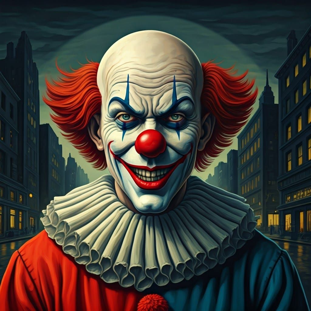 Illustration for the book "The Laughing Clown" (Thriller)