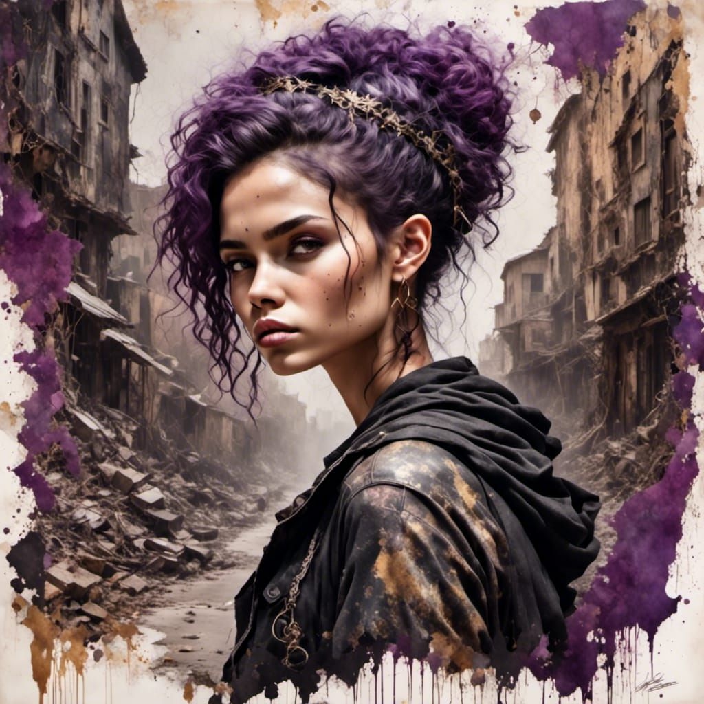 Expressive Street Artist in Maximalist Style