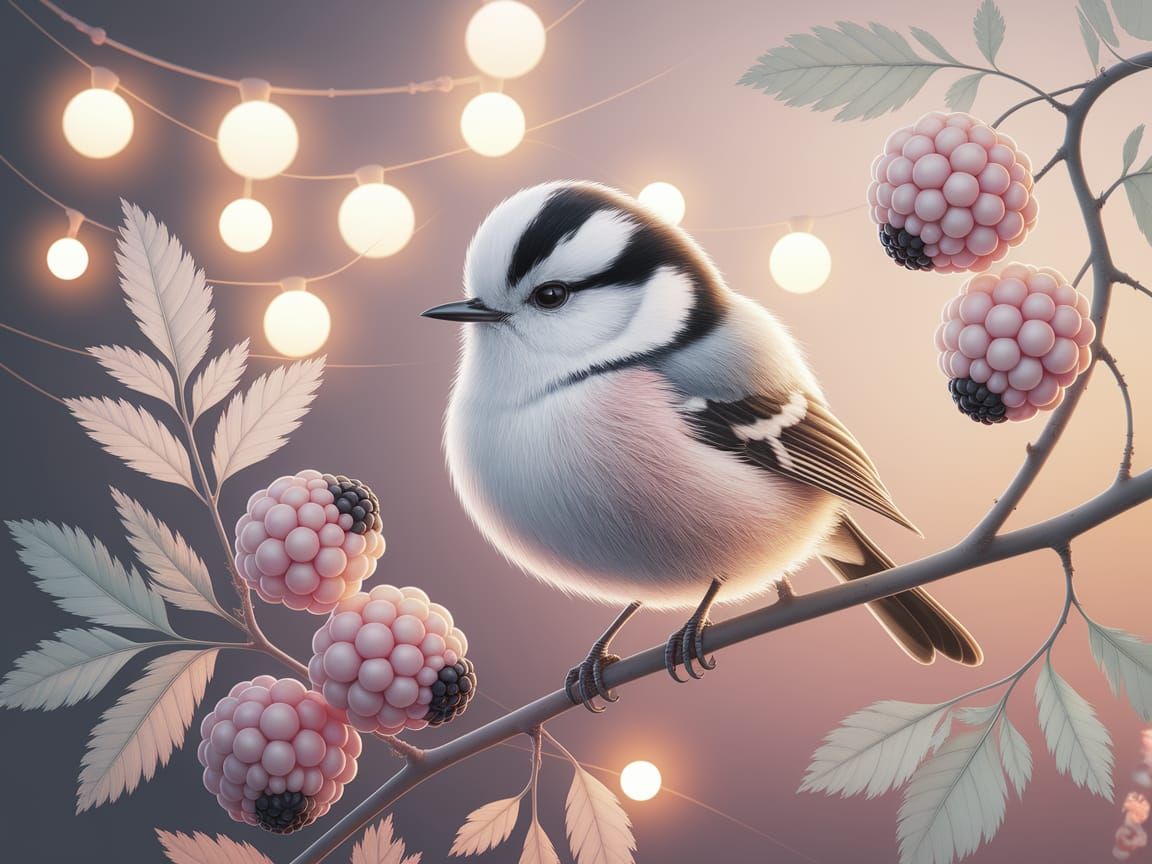 Enchanted Forest Scene with White Bird