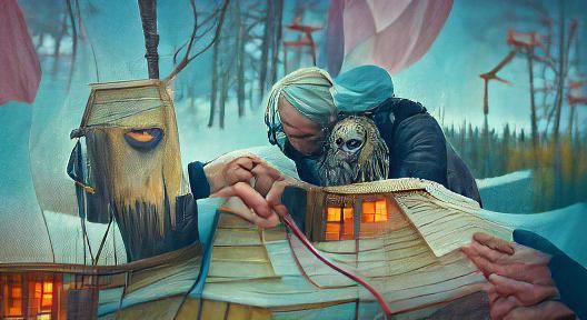 Baba Yaga Grips a Melting Heart: Renaissance Storybook Art
