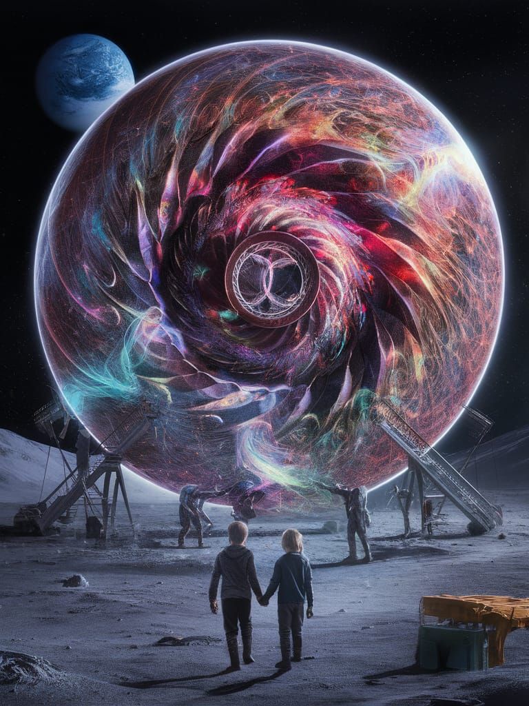 Hypnotic Disc on the Moon: A Surreal Battle