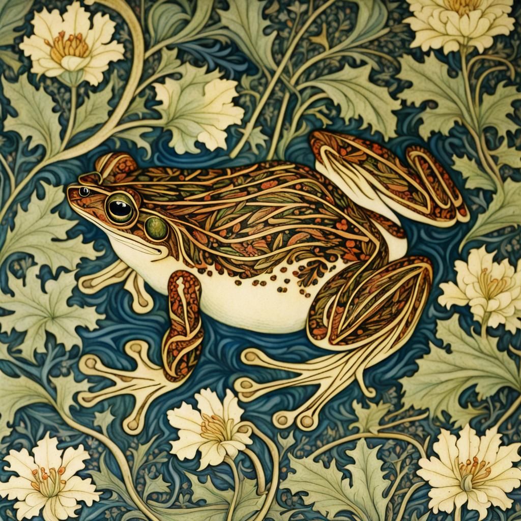 Frog in William Morris Style