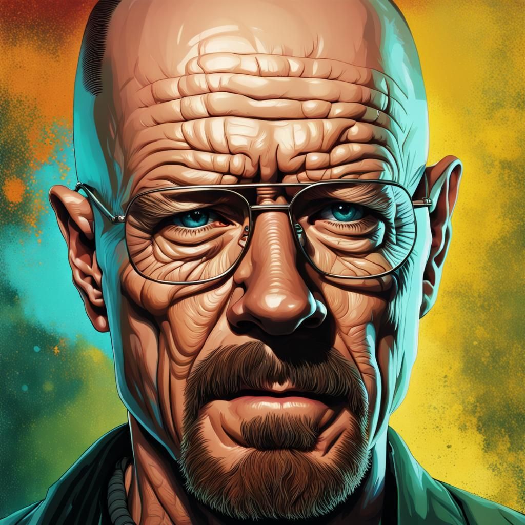 Heisenberg Portrait in Splash Art Style