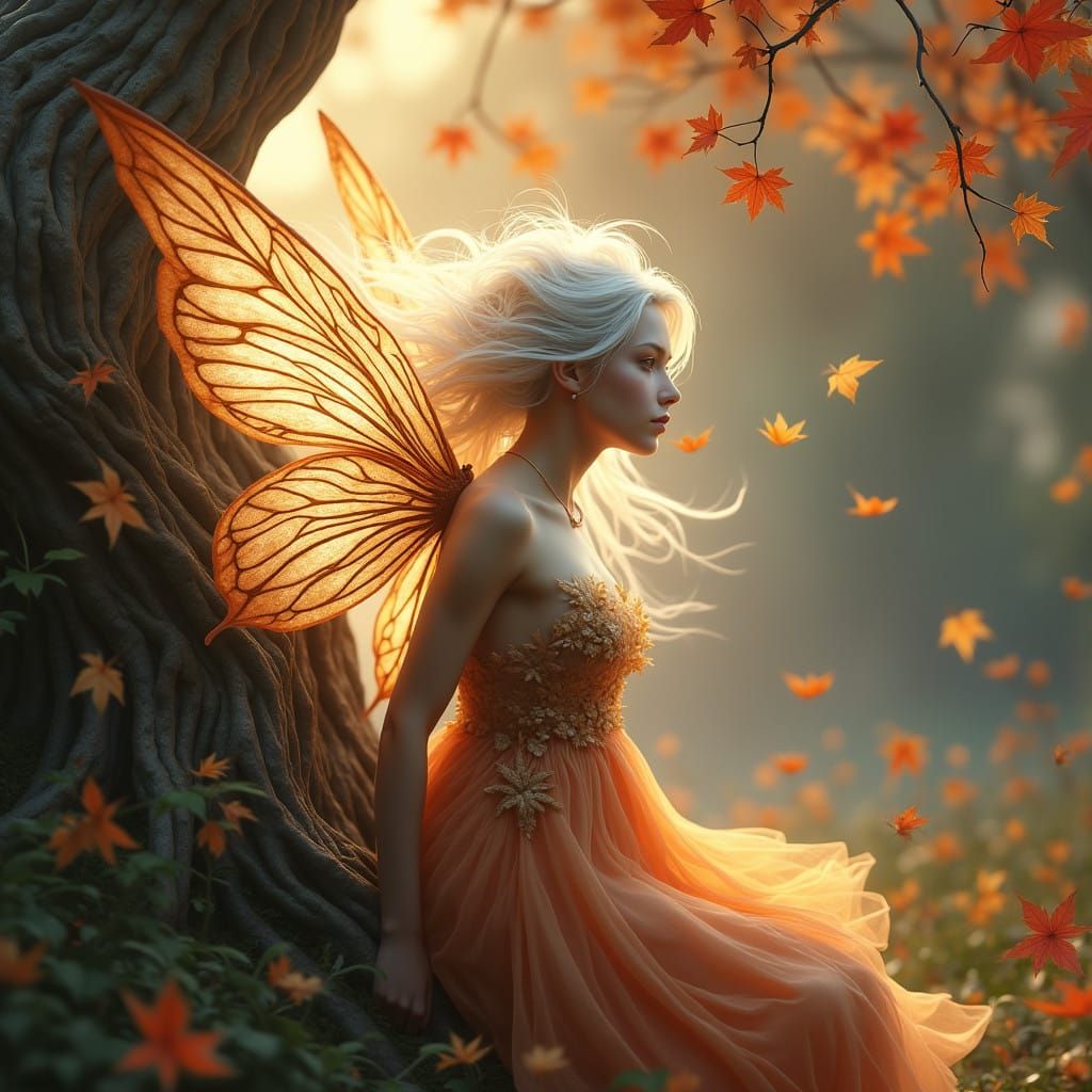 Whimsical Forest Fairy in Autumn Splendor