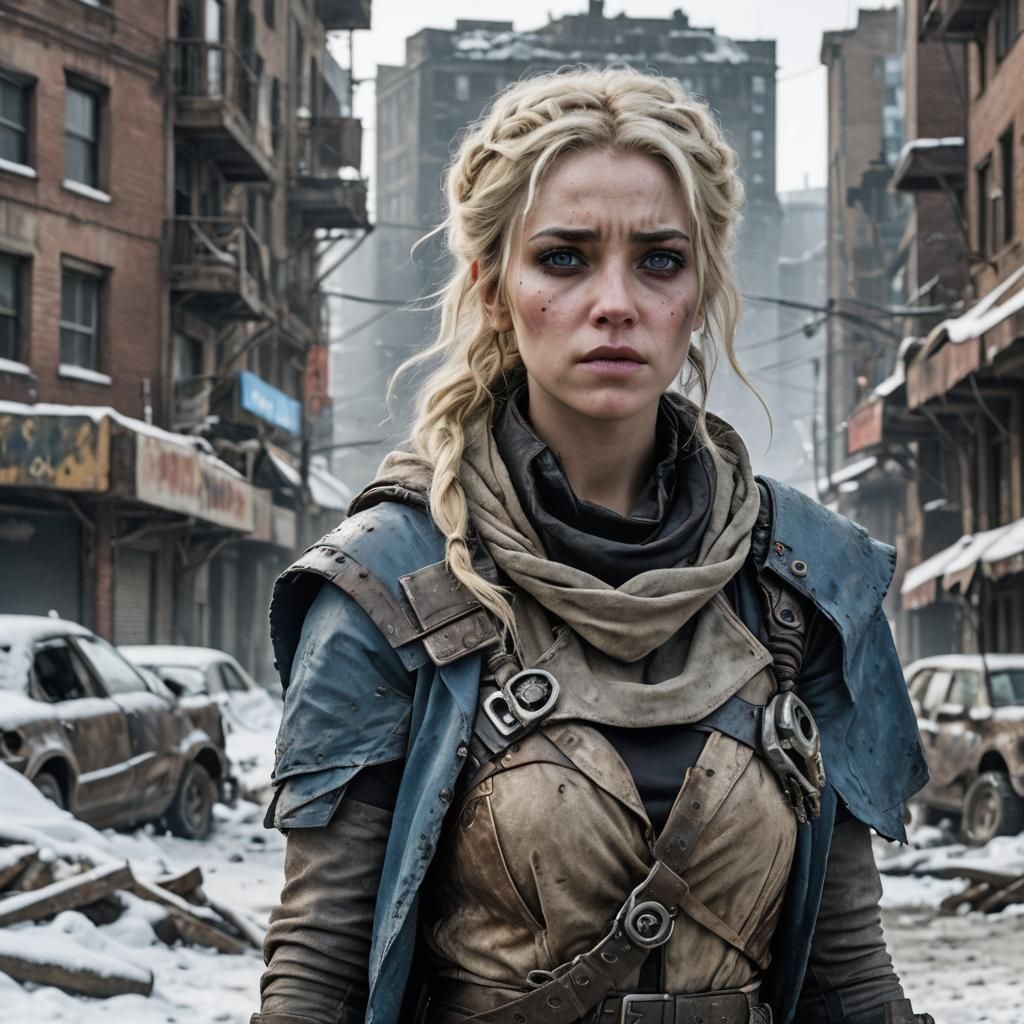 Snow Queen in Post-Apocalyptic Steampunk World