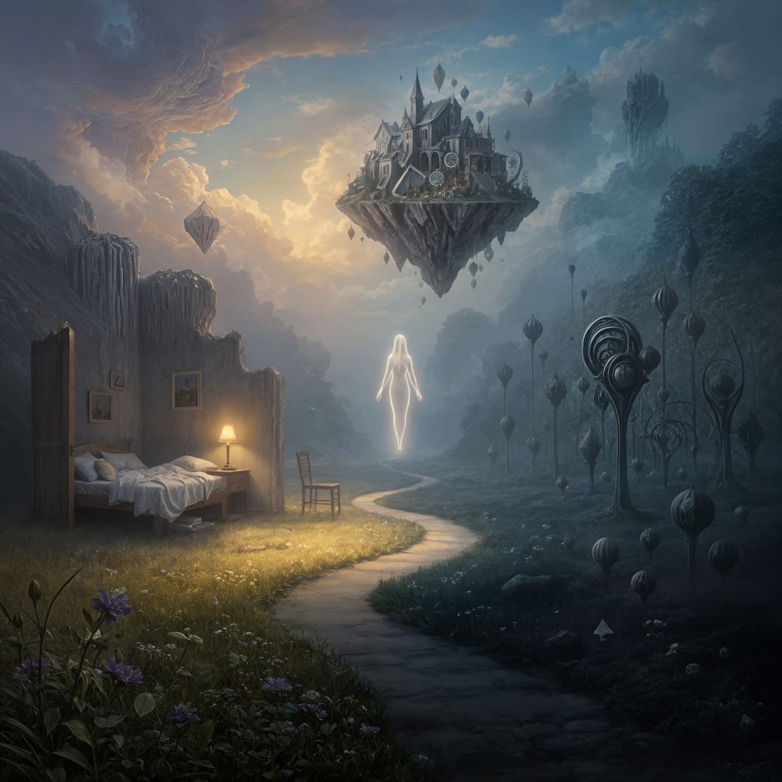 Surreal Dreamscape: Contrasting Worlds and Shifting Realitie...