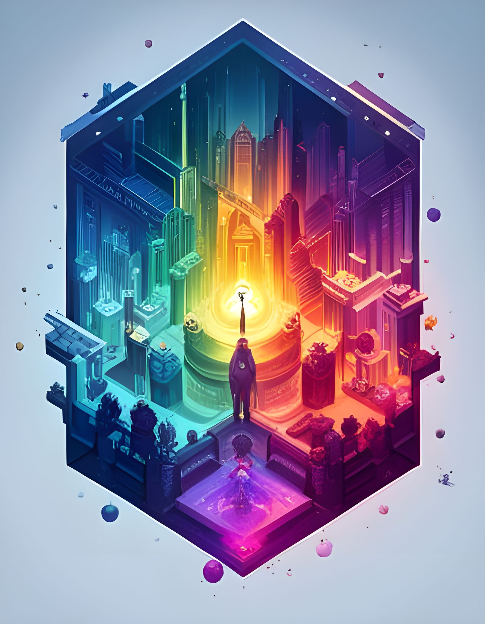 Rainbow Pride Heart with Crystalline Sparkles