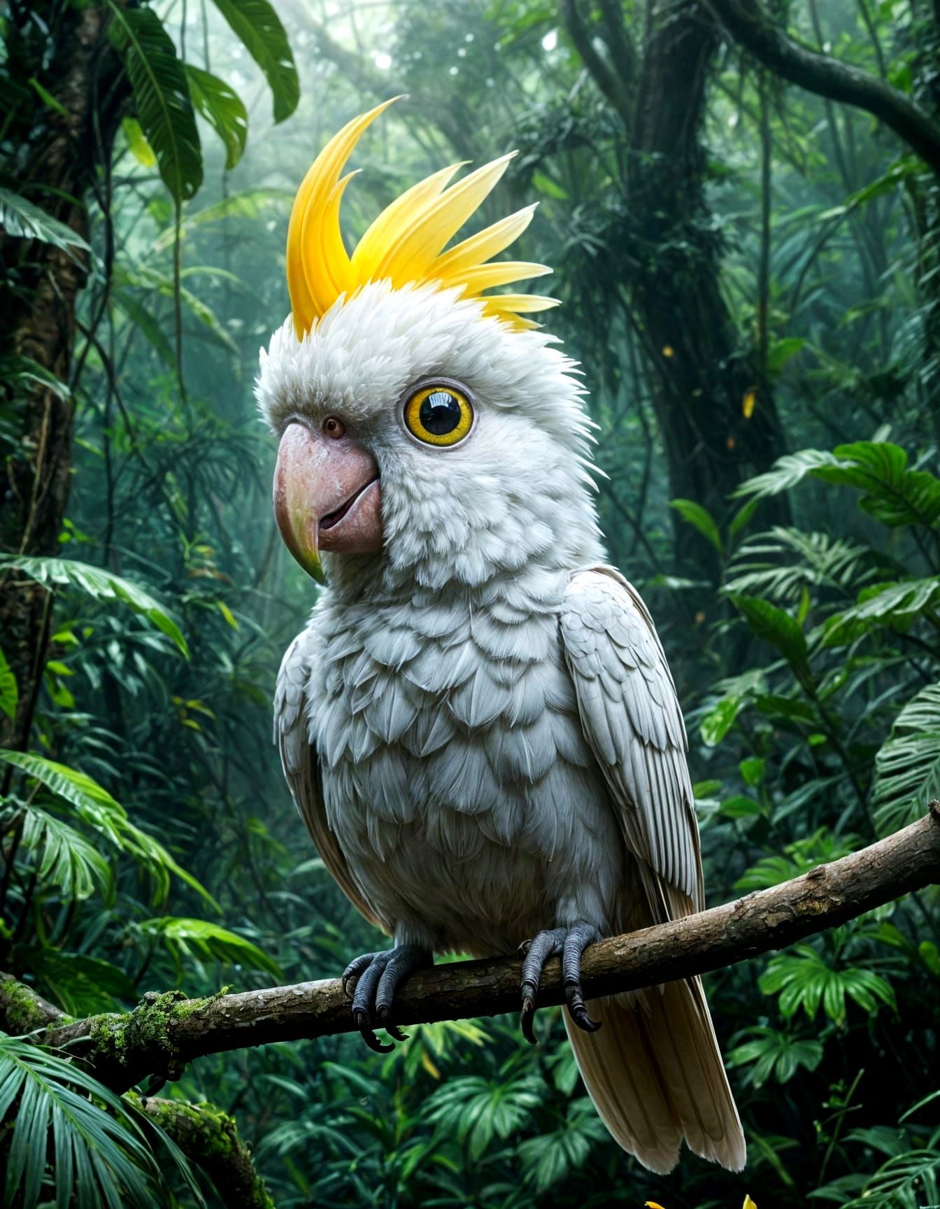 Chibi Cockatoo Portrait in Fantasycore Style