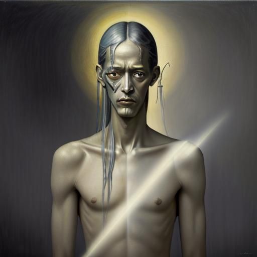 Surreal Eyes Reflecting Light and Silence, Hyperrealistic St...