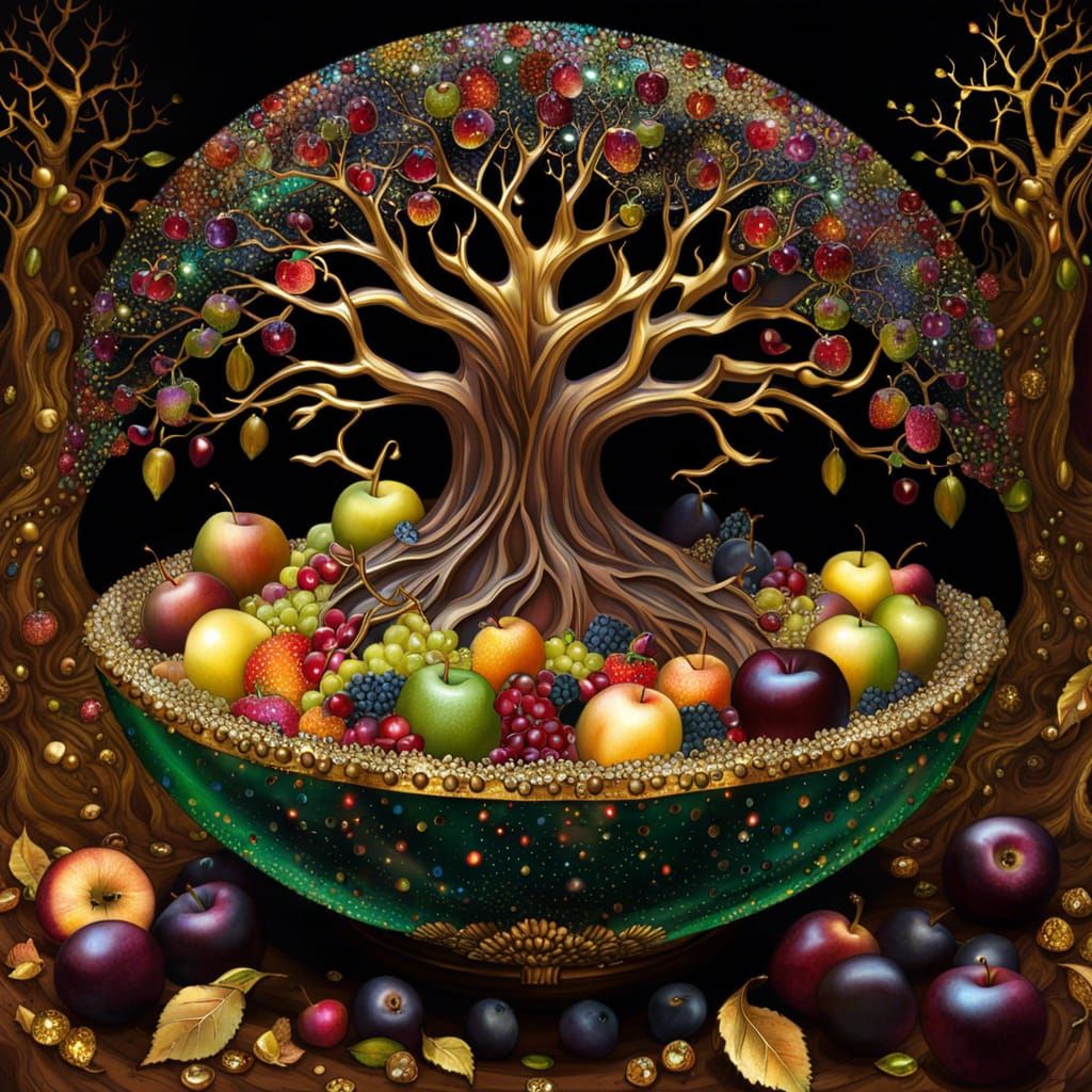 Haunted Fruit Bowl with Magical Tree