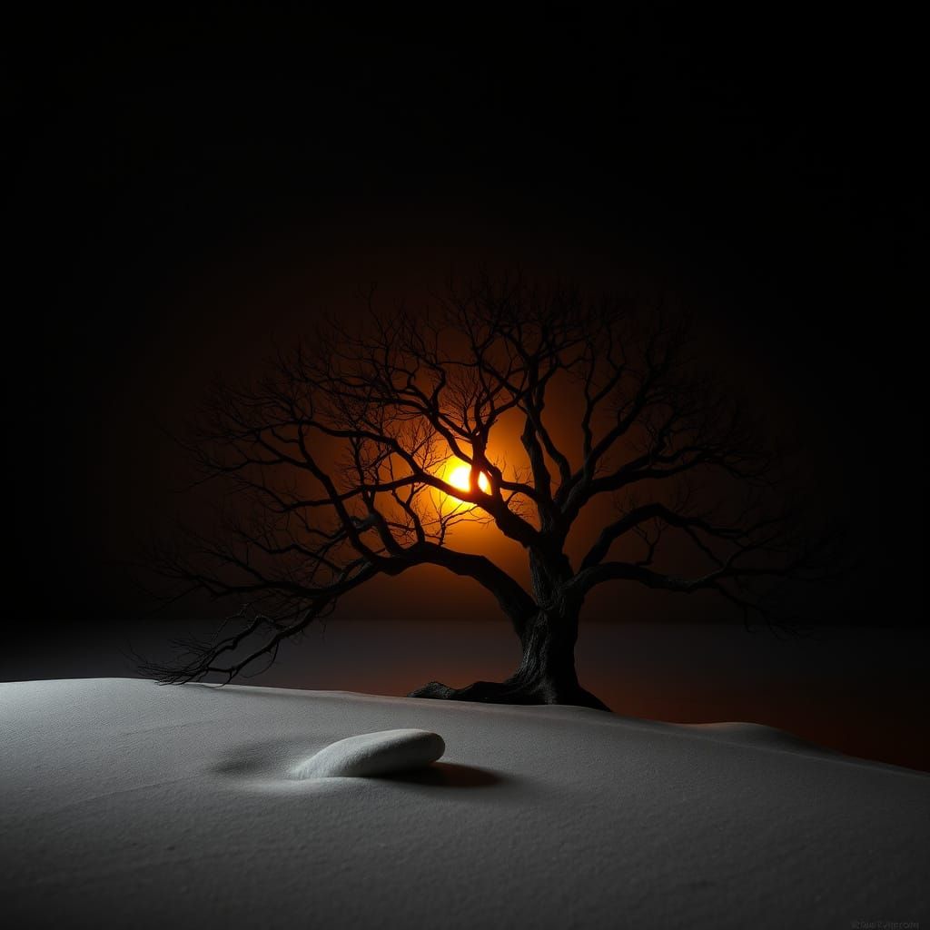 Chiaroscuro Hope Amber: A Dramatic Light and Shadow Scene