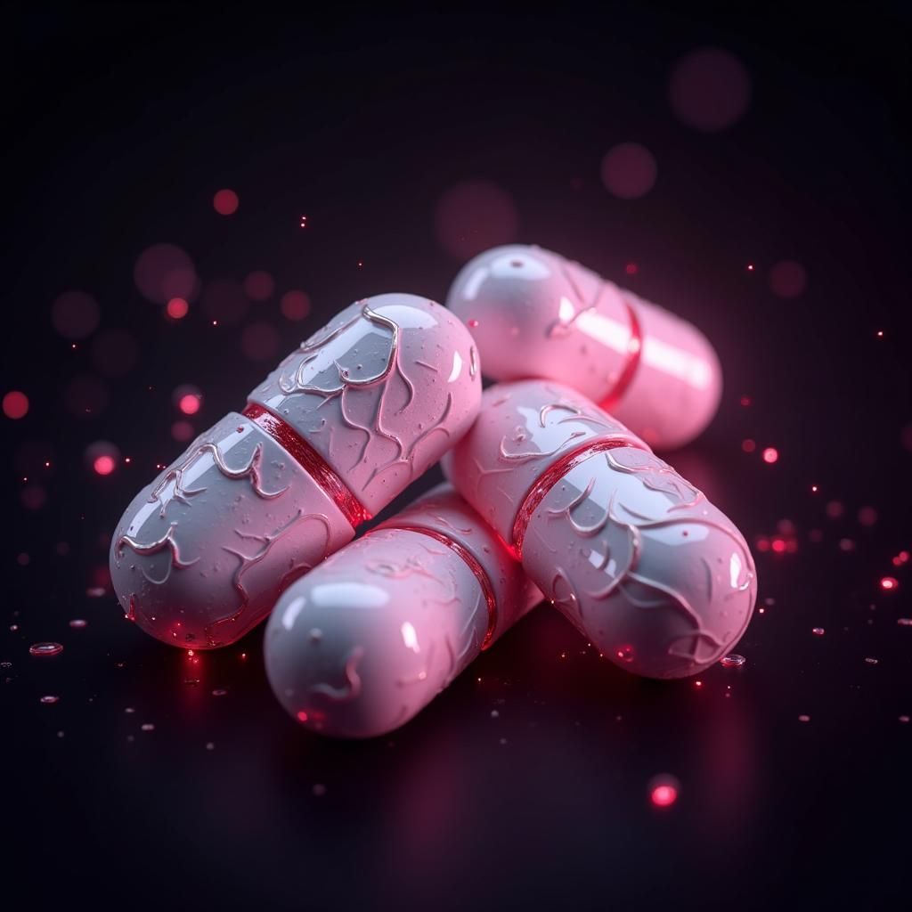 Fantasy Pills Isolated on Black in 8K