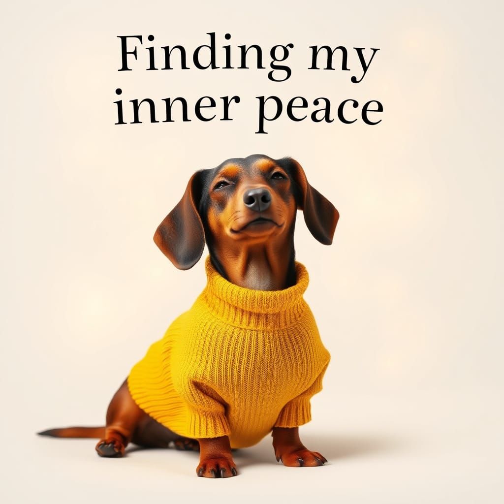 Serene Dachshund Meditates in Whimsical Wonderland