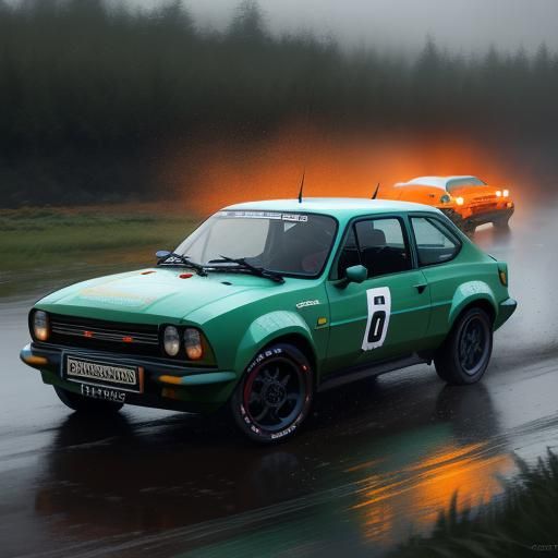 Vauxhall Chevette HSR Jumps on Wet Scottish Rally