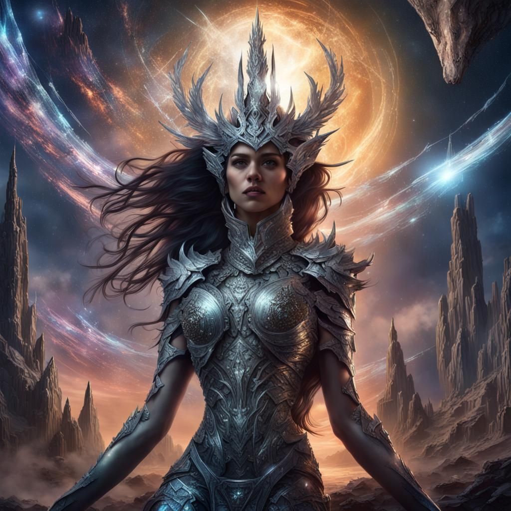 Vengeful Goddess Hovers Over Destroyed World