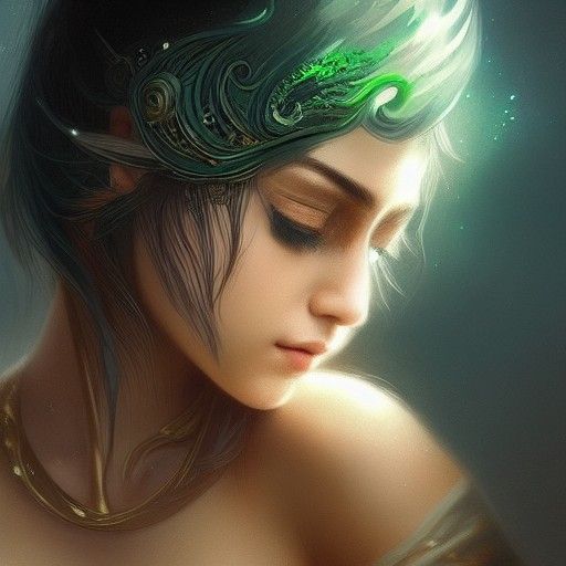 Nyi Roro Kidul Portrait in Digital Illustration Style