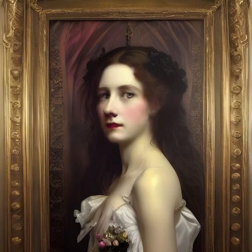 Victorian Courtesan with Red Hair in Decadent Style