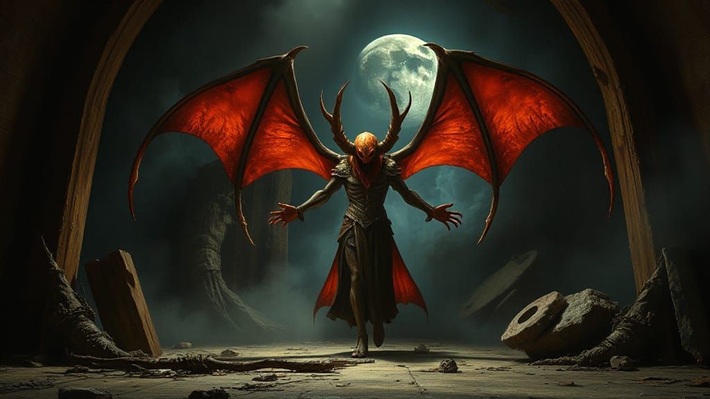 Surreal Nightmare Landscape in Dark Cyberpunk Style