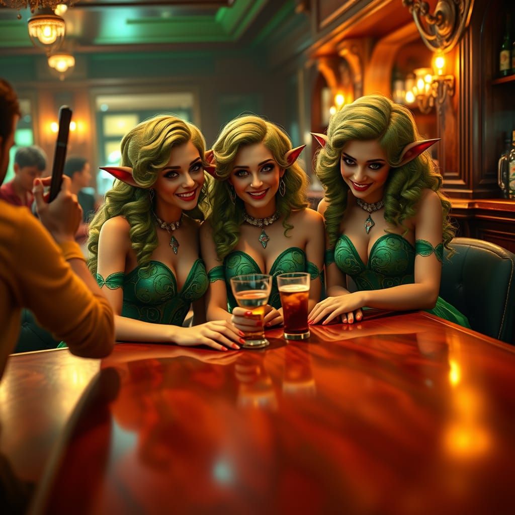 Sensual Leprechaun Maidens Enjoy Whimsical Night Out in Futu...