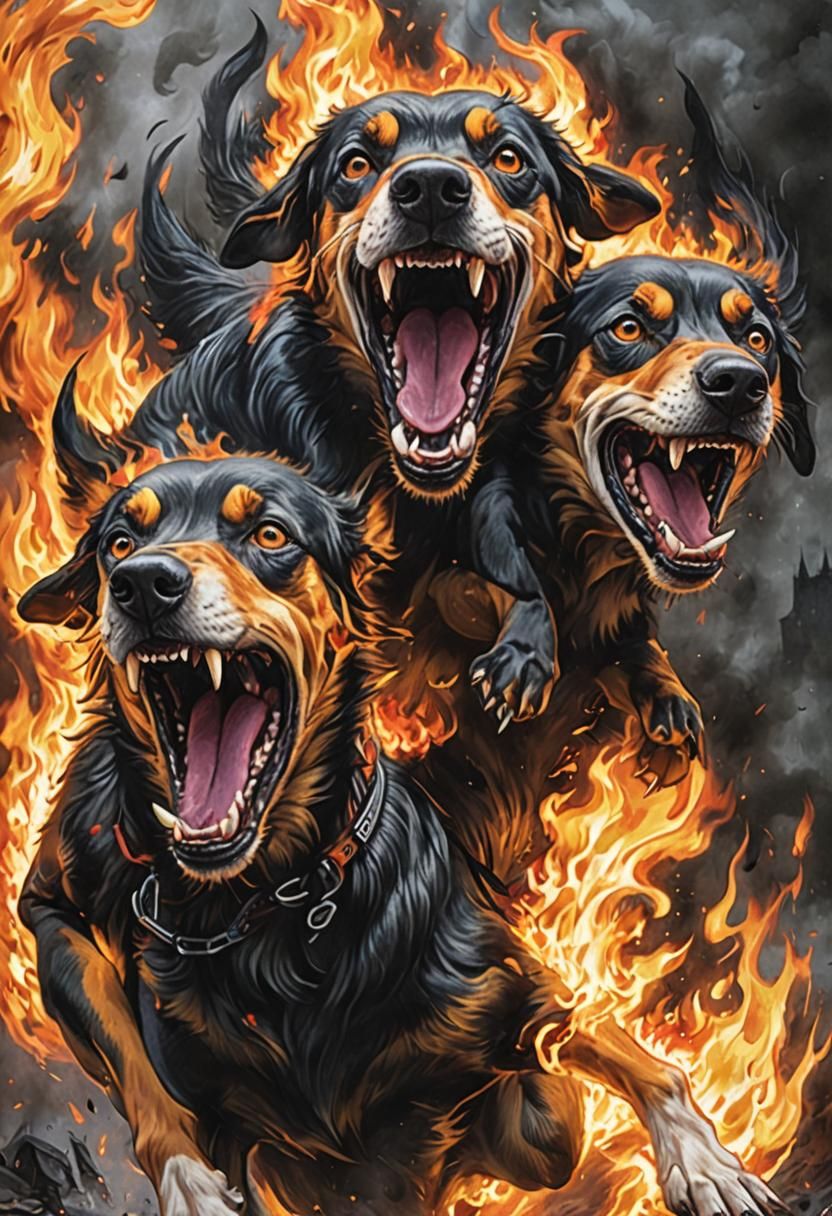 Hellhounds Unleashed: A Fiery Descent into Nightmares