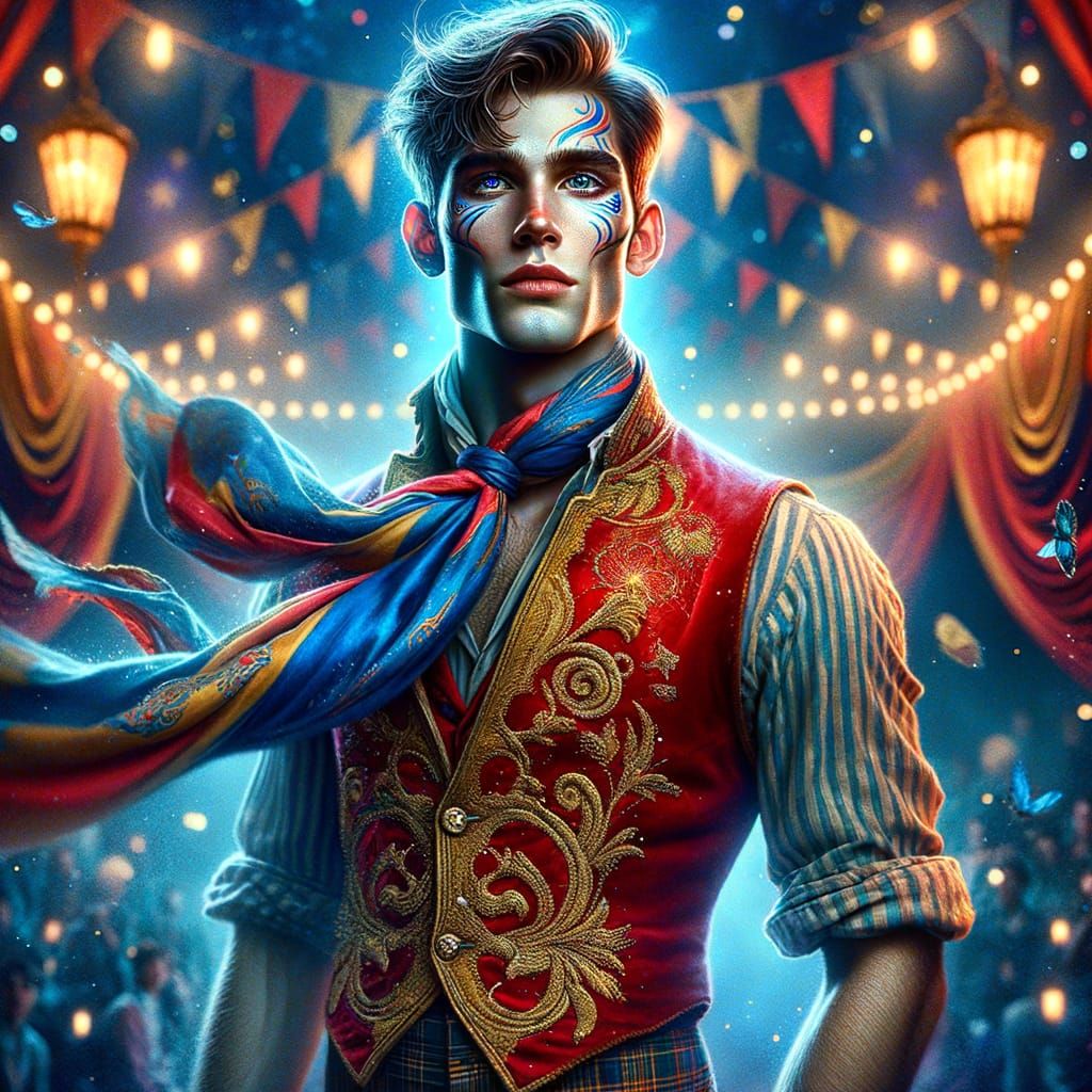 Charismatic Circus Star in Magical Realism Style