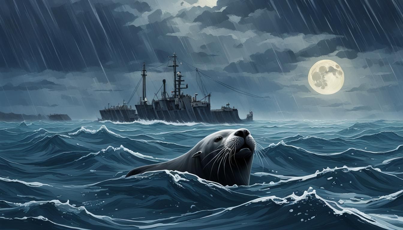 Seals in Natural Habitat Under Overcast Sky