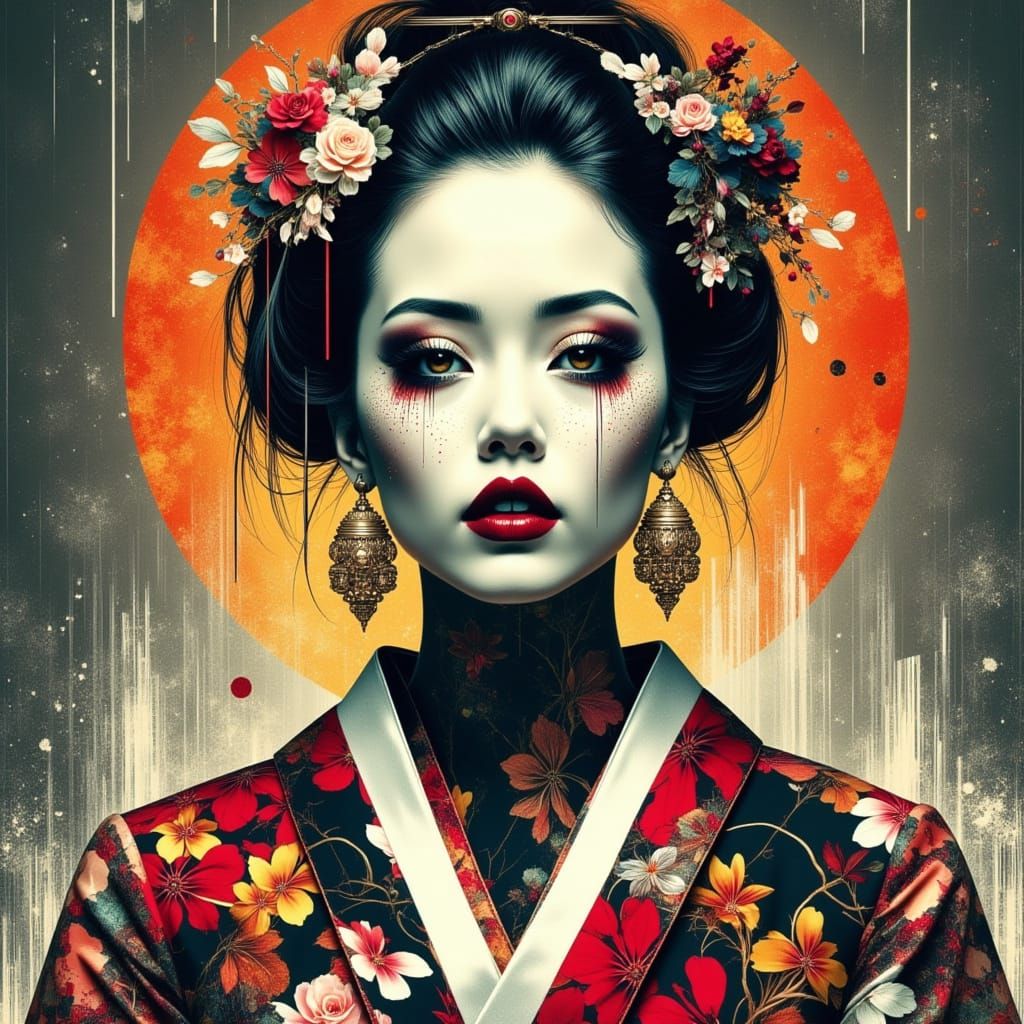 Surreal Cyberpunk Geisha