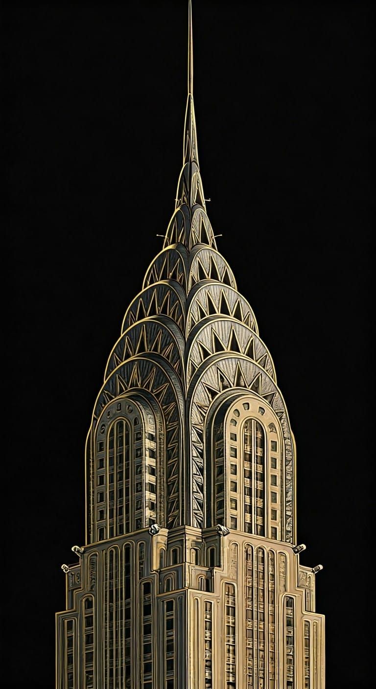 Luxurious New York Cityscape in Art Deco Style