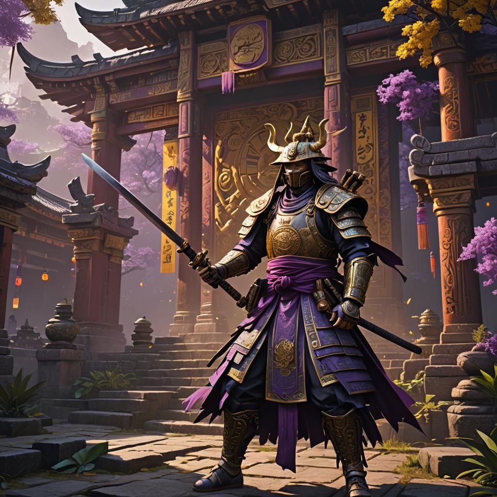Mayan Samurai in El Dorado: Dark Fantasy Concept Art