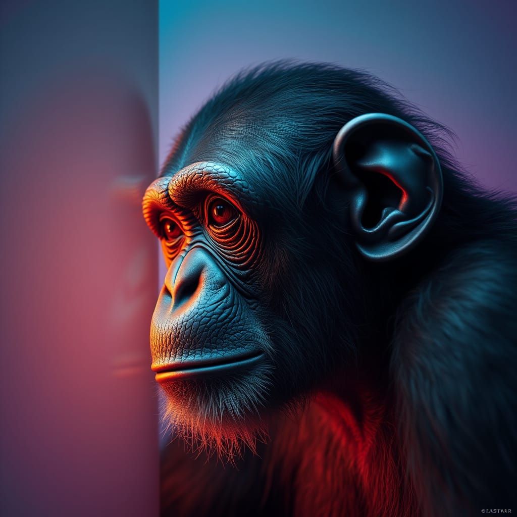 Hyperrealistic Portrait of a Bonobo-Chimpanzee-Human Hybrid ...
