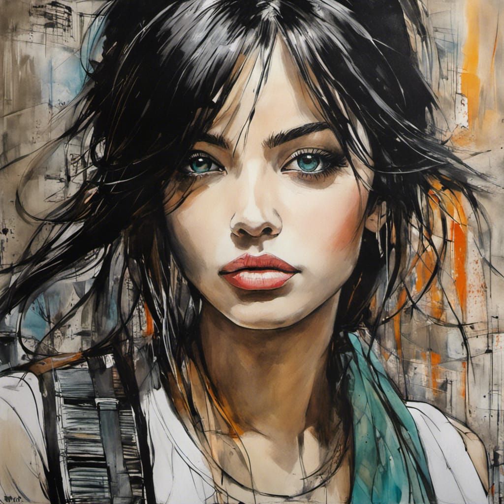 Detailed Female Portrait in Colored Pencil