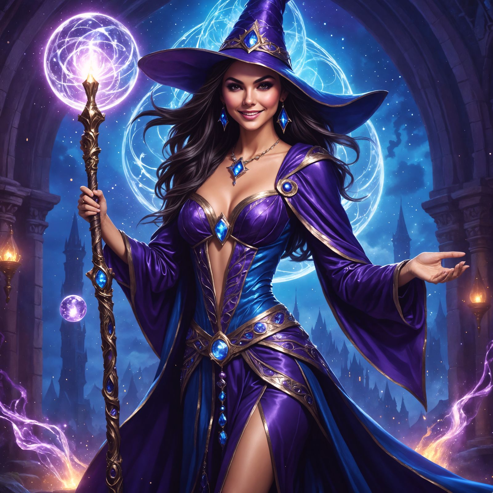 Mystical Sorceress in Enchanted Realm