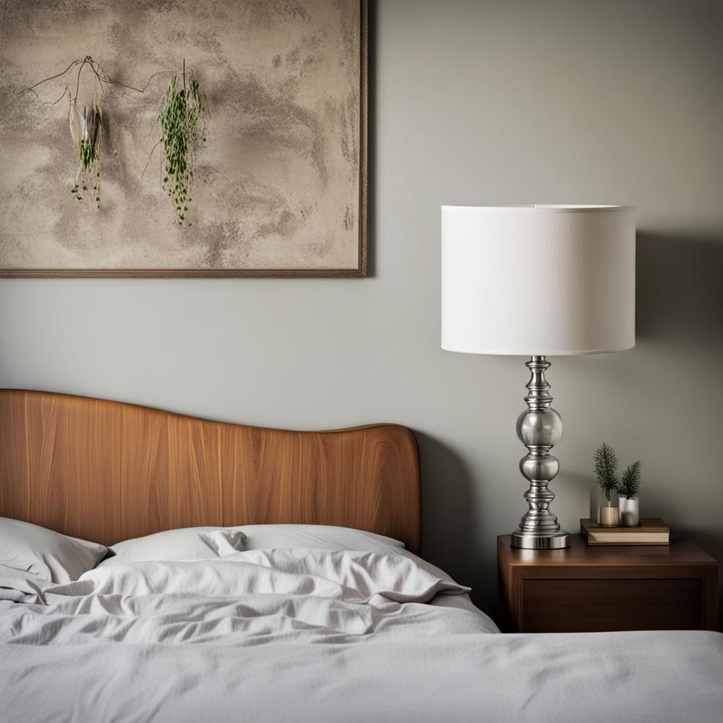 Lampshade Next to Bed: A Simple AI Image