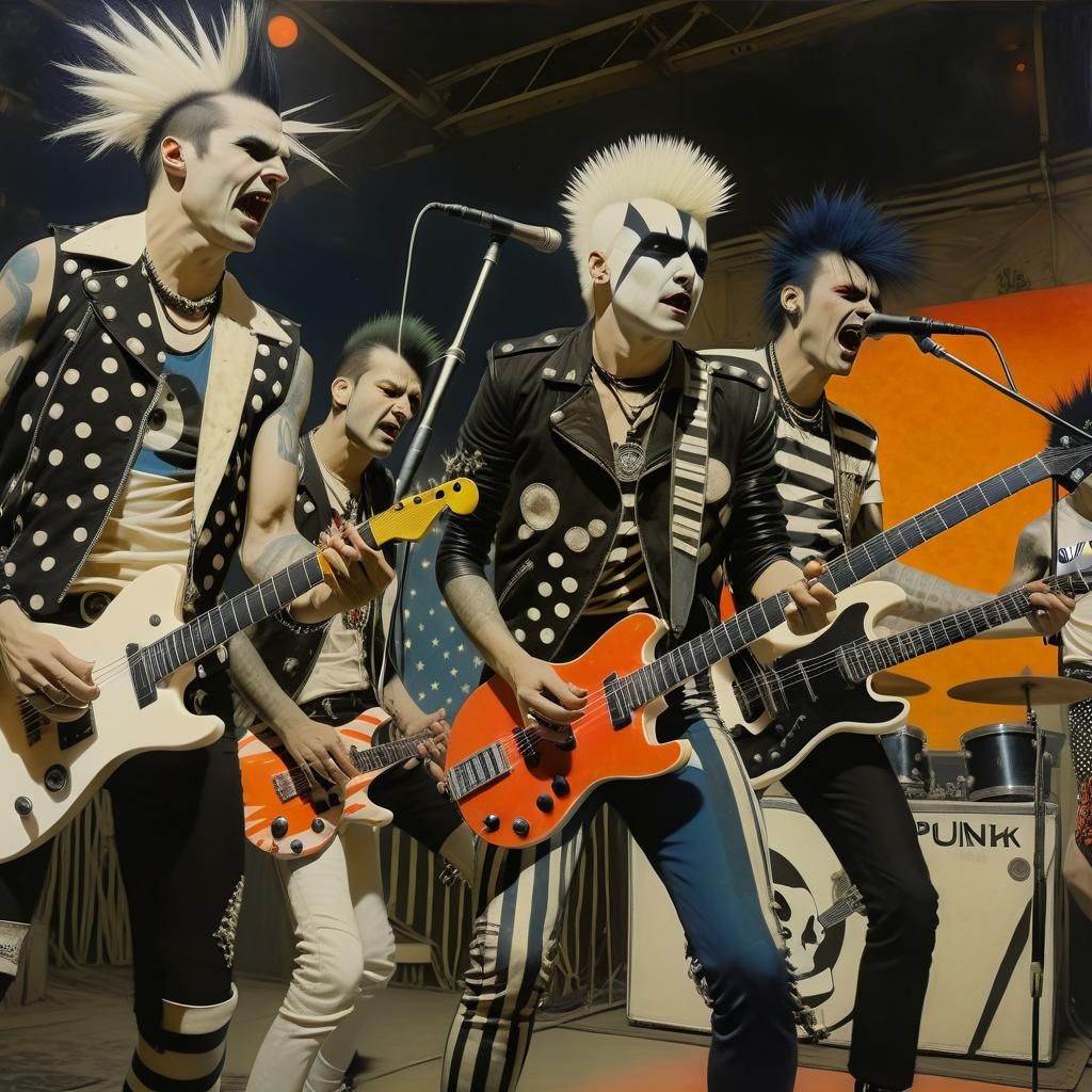 80s Punk Rock Band Live on Stage