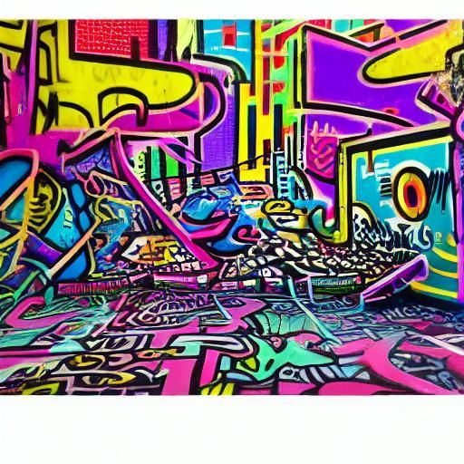 Pompidou Centre Street Art in Haring-Inspired Colors