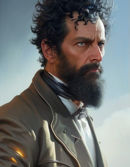 Mad Scientist Portrait in Oil Painting Style