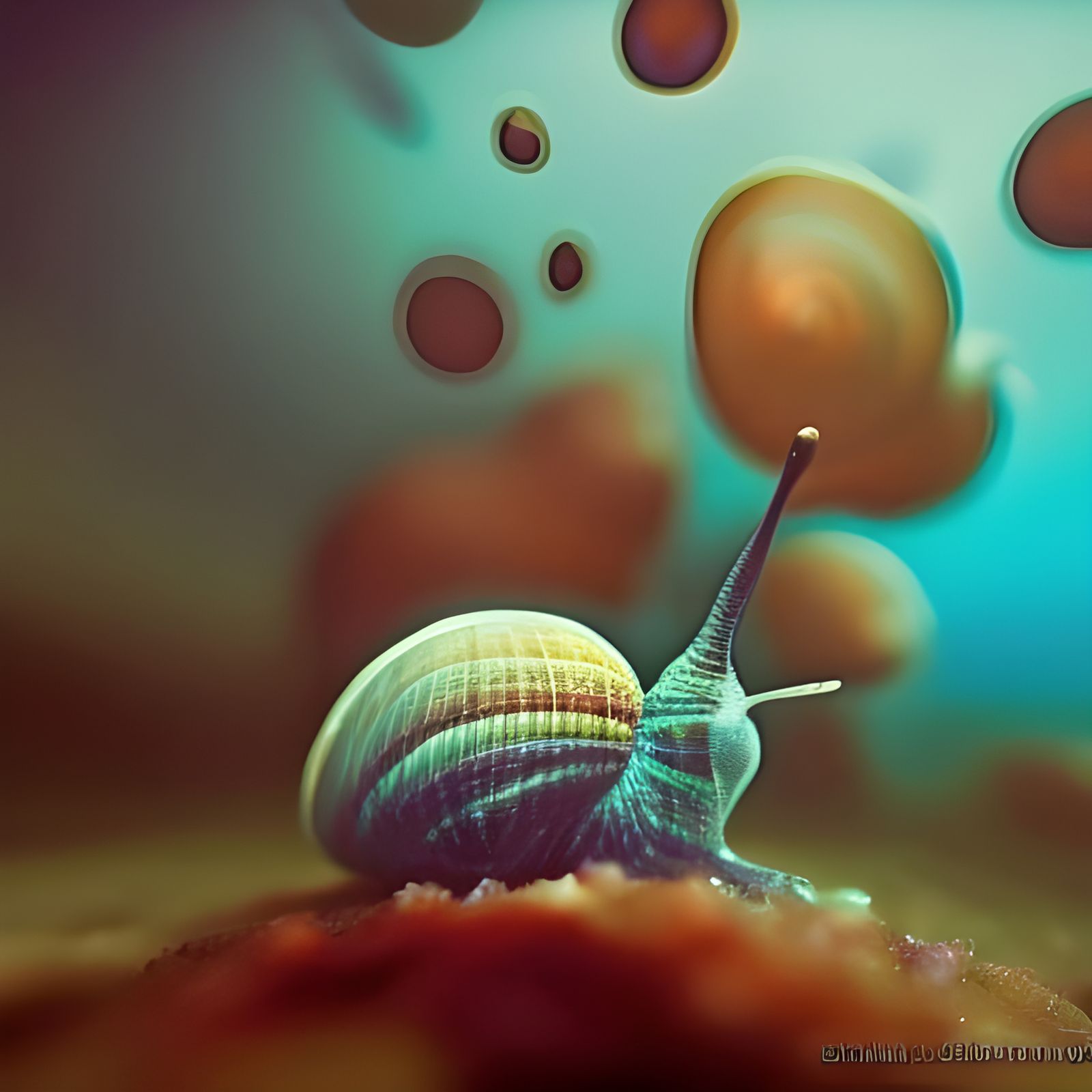 Underwater Snail in Hyperrealistic Style