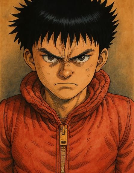 Akira Inspired Manga Color Portrait