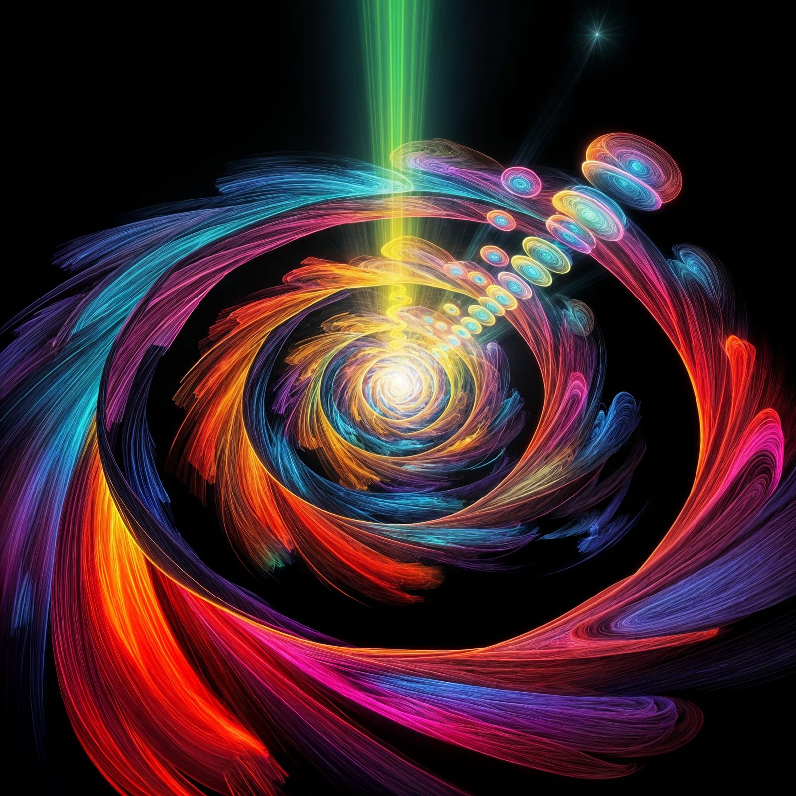 Spectral Golden Spirals Against Dark Cosmic Background