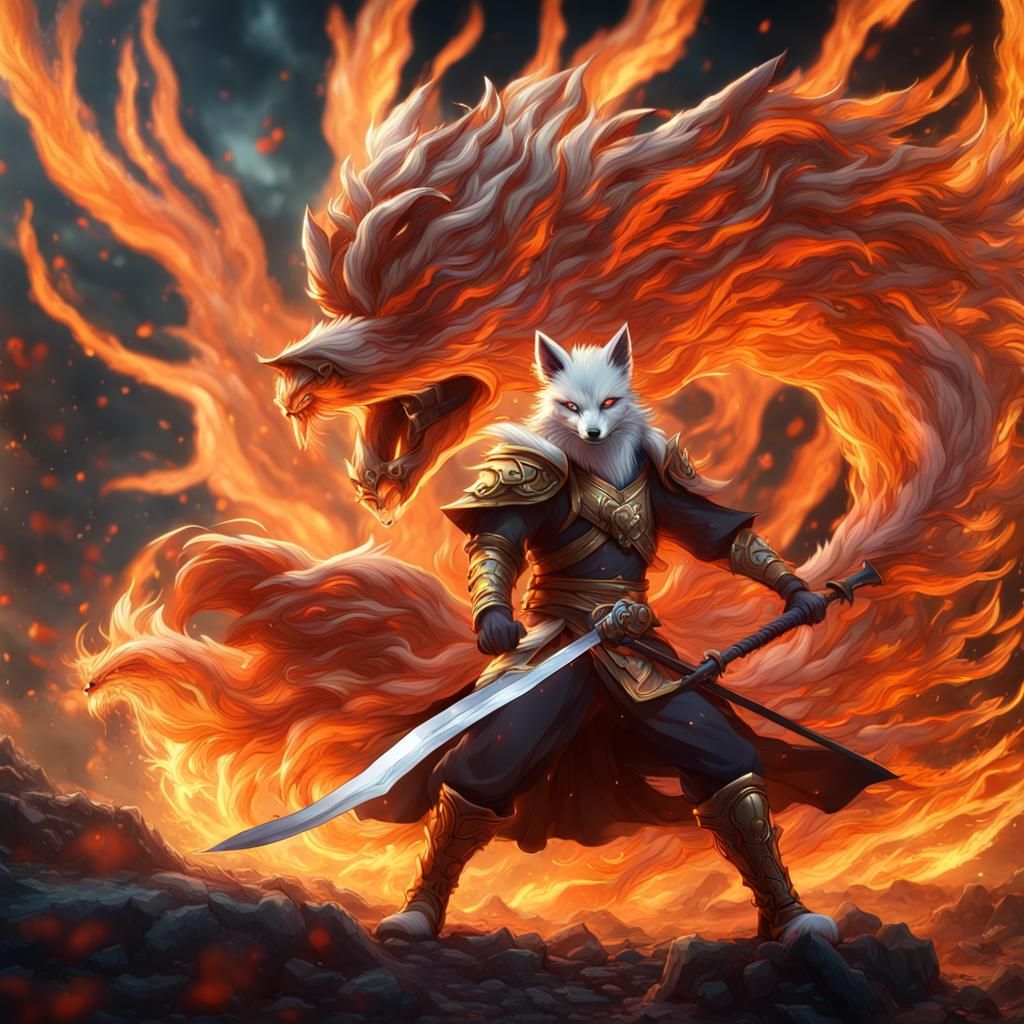 Nine-Tailed Fox in Epic Battle