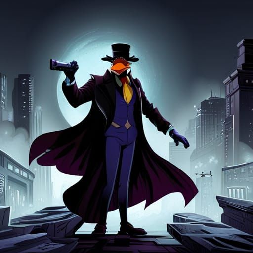 Darkwing Duck in Noir Style, Action Pose