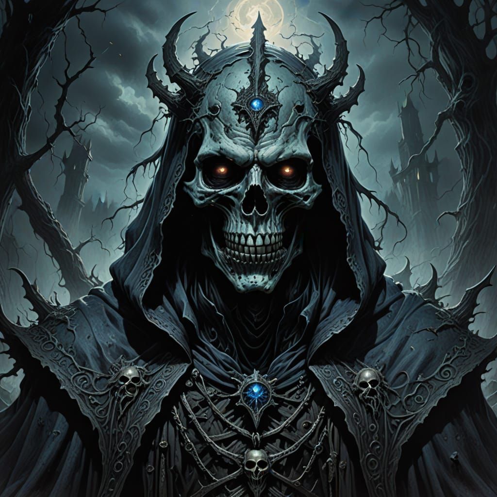 Ethereal Lich Portrait in Dark Fantasy Style