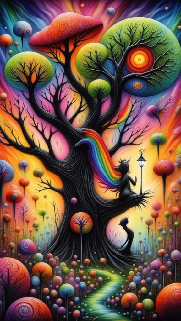 Whimsical Autumn City in Vibrant Colors