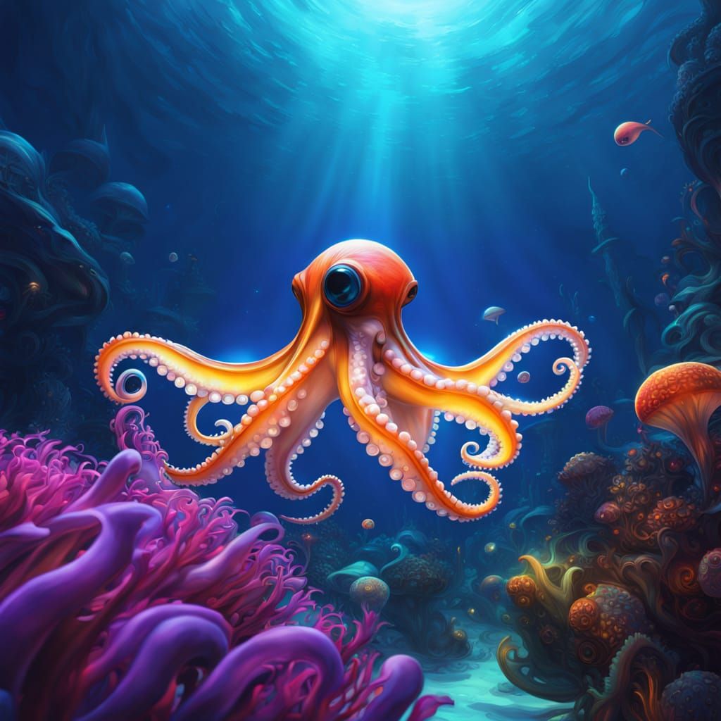 Surreal Deep Sea Encounter in Hyper-Realistic Fantasy Art