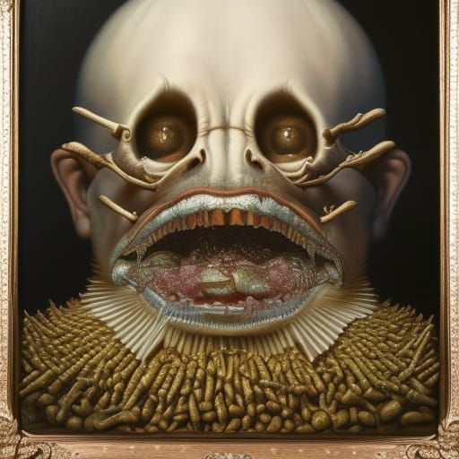 Buttermilk Beast: Surreal Oil Painting in Hyperrealism