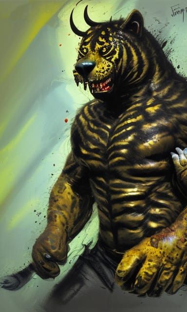 Frightful Werejaguar Concept Art in Yellow and Black