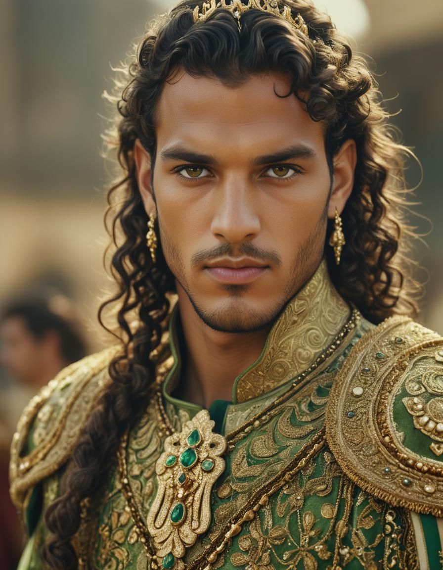 Handsome Arab King Portrait in Cinematic Style