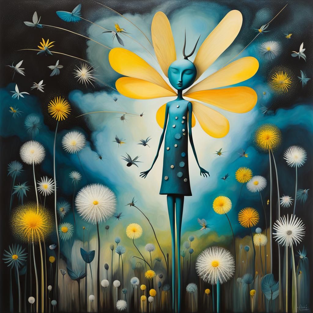 Winged Fairies Making Wishes in Surreal Dreamscape