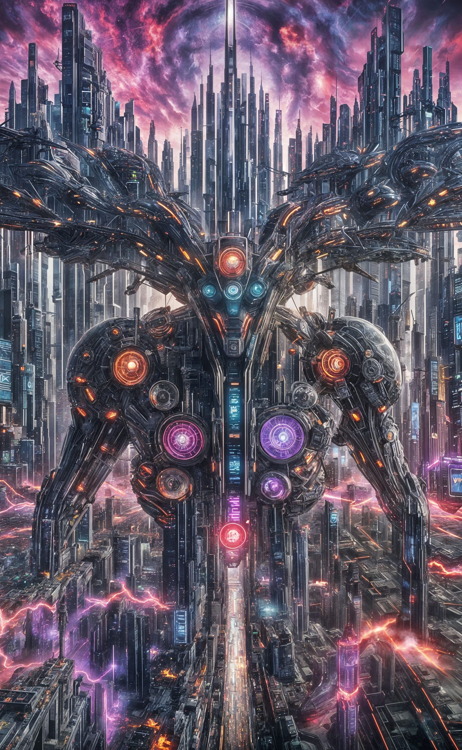 Cyber Heaven's Fiery Metropolis