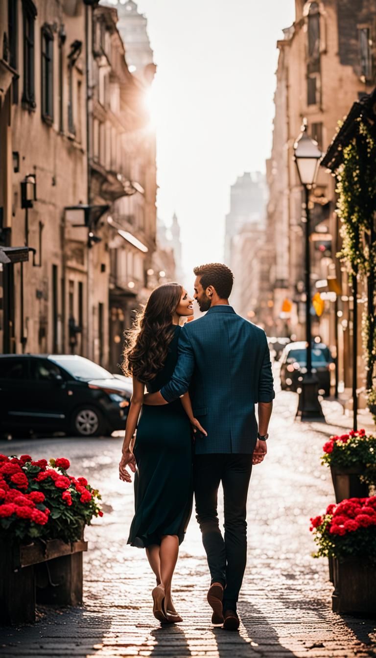 Man Speaking to a Beautiful Woman